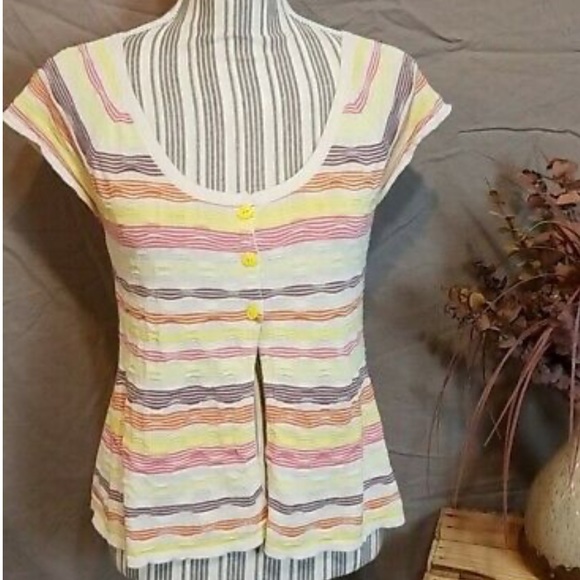 Anthro Sparrow striped button up sweater top - Picture 5 of 10